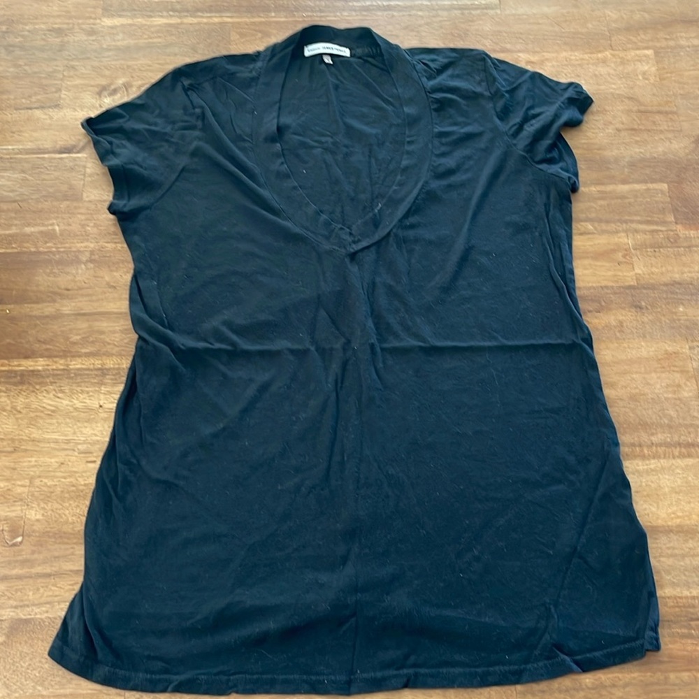 James Perse V Neck Cap Sleeve Tee